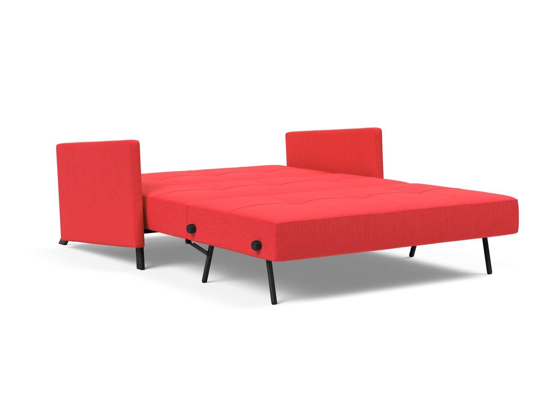 Divano letto Cubed Arm con braccioli convertibile salvaspazio 140 cm - 511 Elegance Red