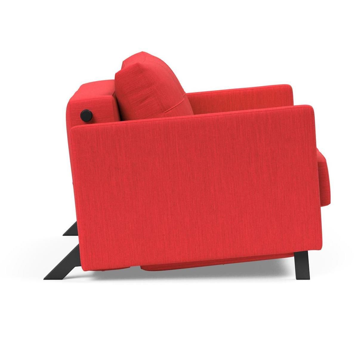 Poltrona letto con braccioli Cubed Arm 90 - 511 Elegance Red