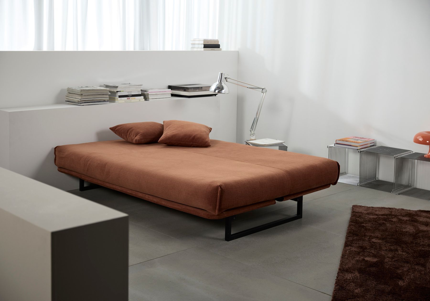 Divano letto matrimoniale sfoderabile Fraction 140 - 412 Esina Rust Orange