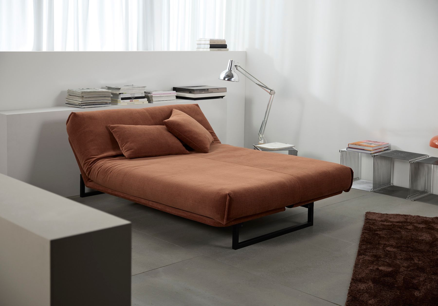 Divano letto matrimoniale sfoderabile Fraction 140 - 412 Esina Rust Orange