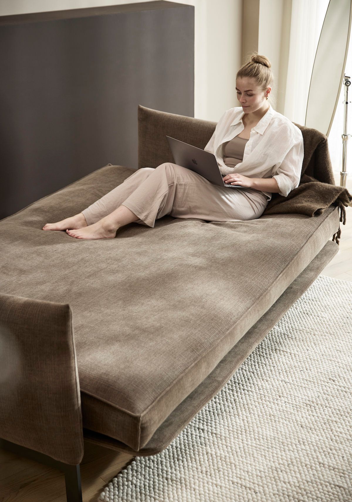 Divano letto a 2 posti sfoderabile Junus - 411 Esina Cedar Brown