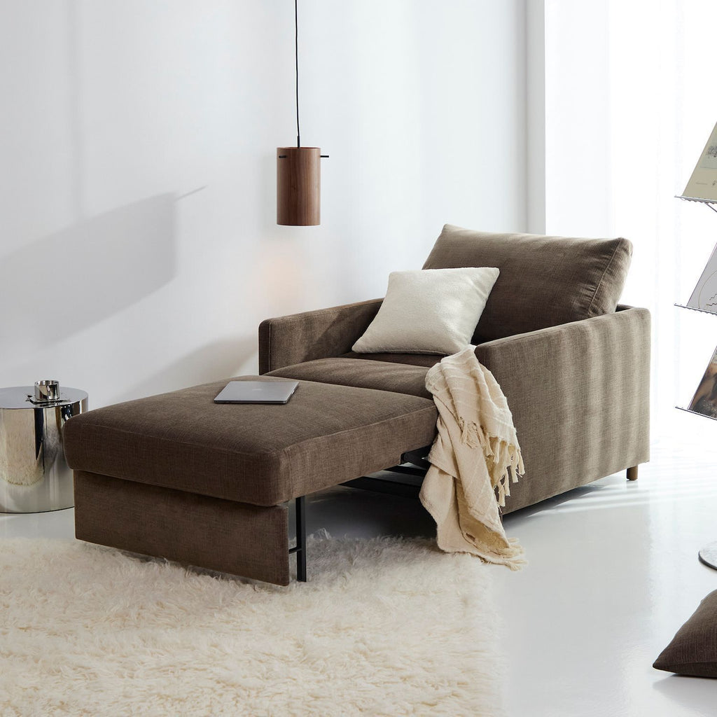 Poltrona letto con braccioli Neah Slim - 411 Esina Cedar Brown