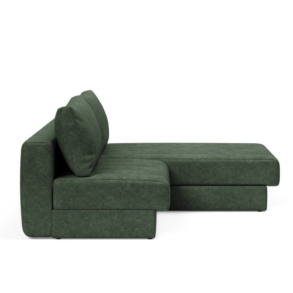 Divano letto matrimoniale con penisola Akello Lounger - 281 Avella Pine Green