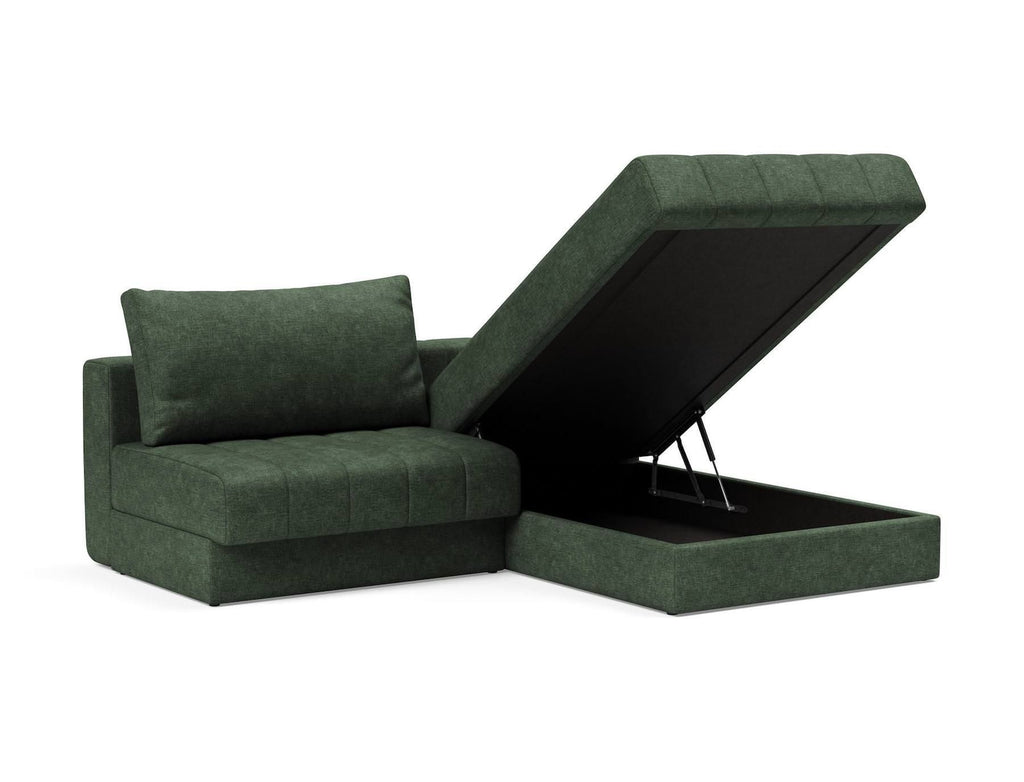 Divano letto matrimoniale con penisola Akello Lounger - 281 Avella Pine Green
