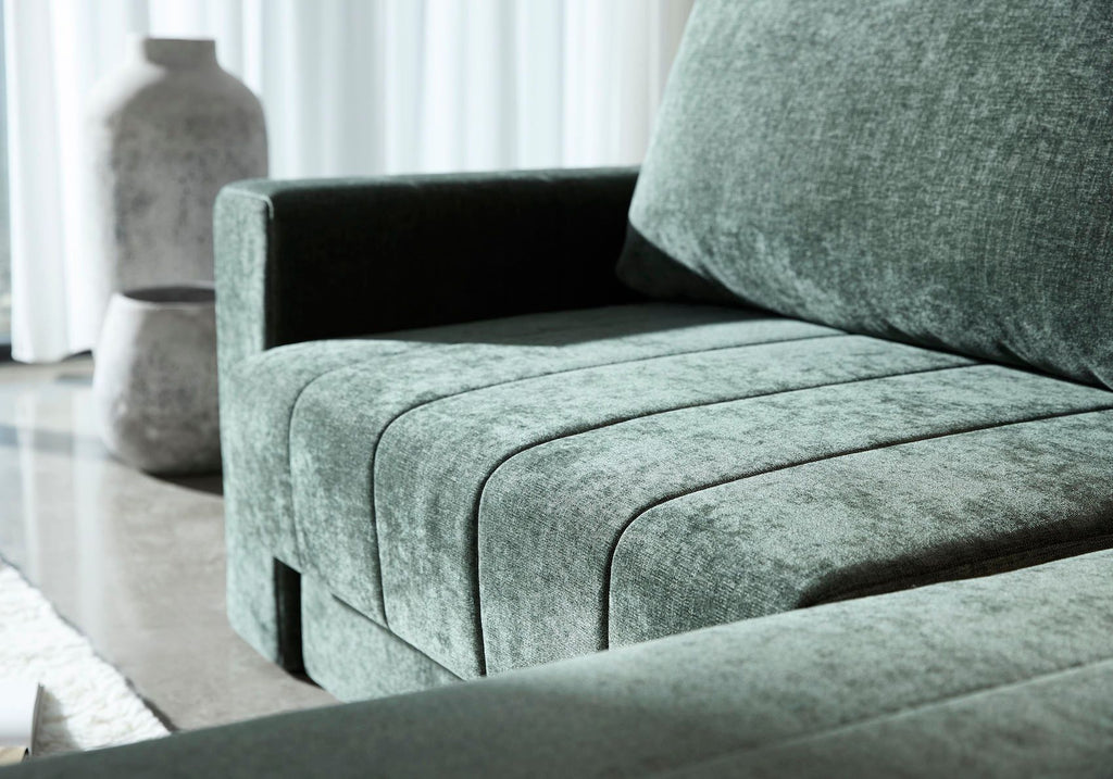 Divano letto matrimoniale con penisola e braccioli Akello Lounger Arms - 281 Avella Pine Green