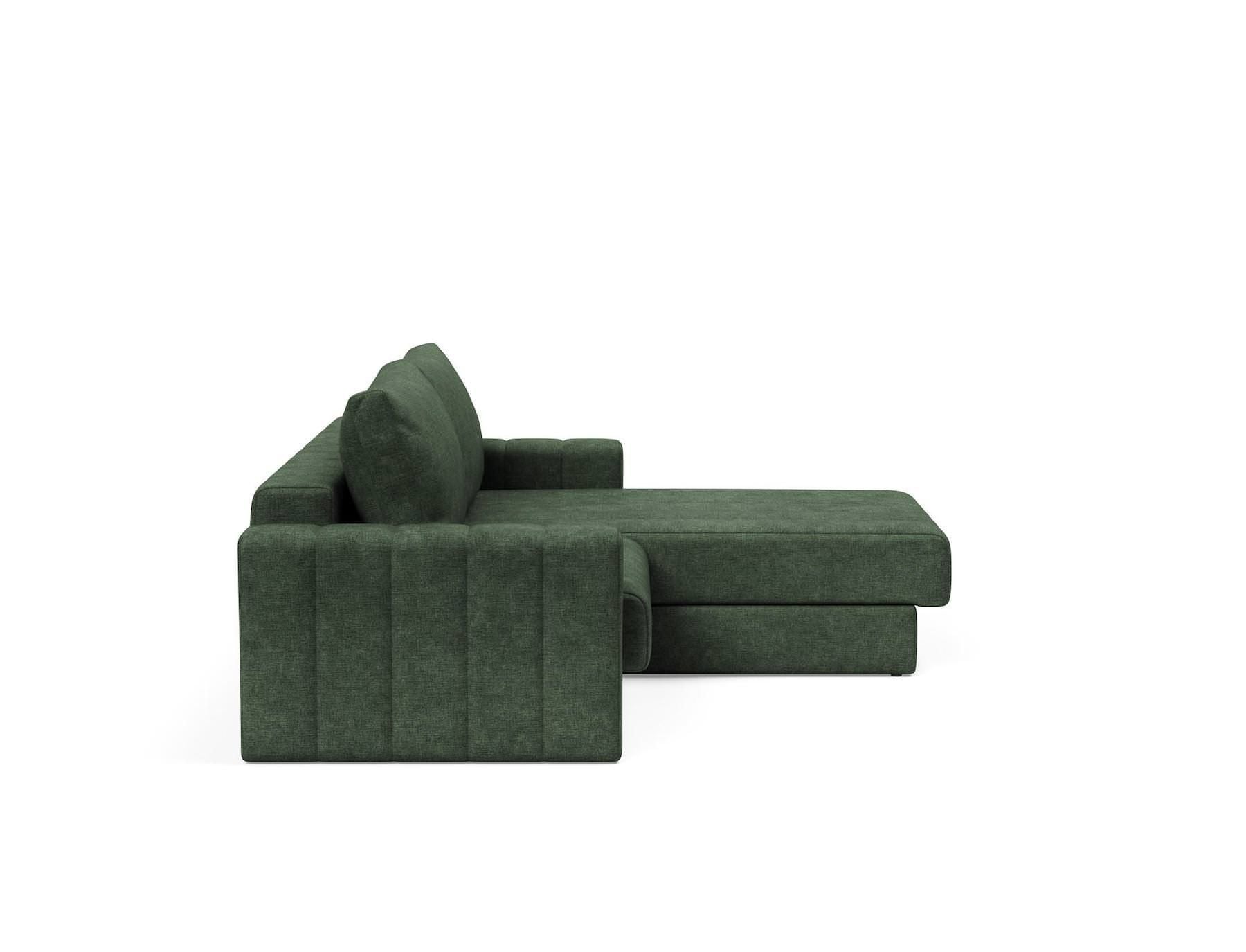 Divano letto matrimoniale con penisola e braccioli Akello Lounger Arms - 281 Avella Pine Green