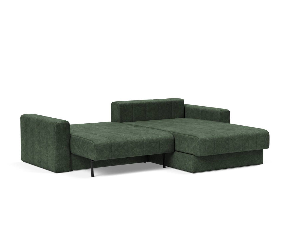 Divano letto matrimoniale con penisola e braccioli Akello Lounger Arms - 281 Avella Pine Green