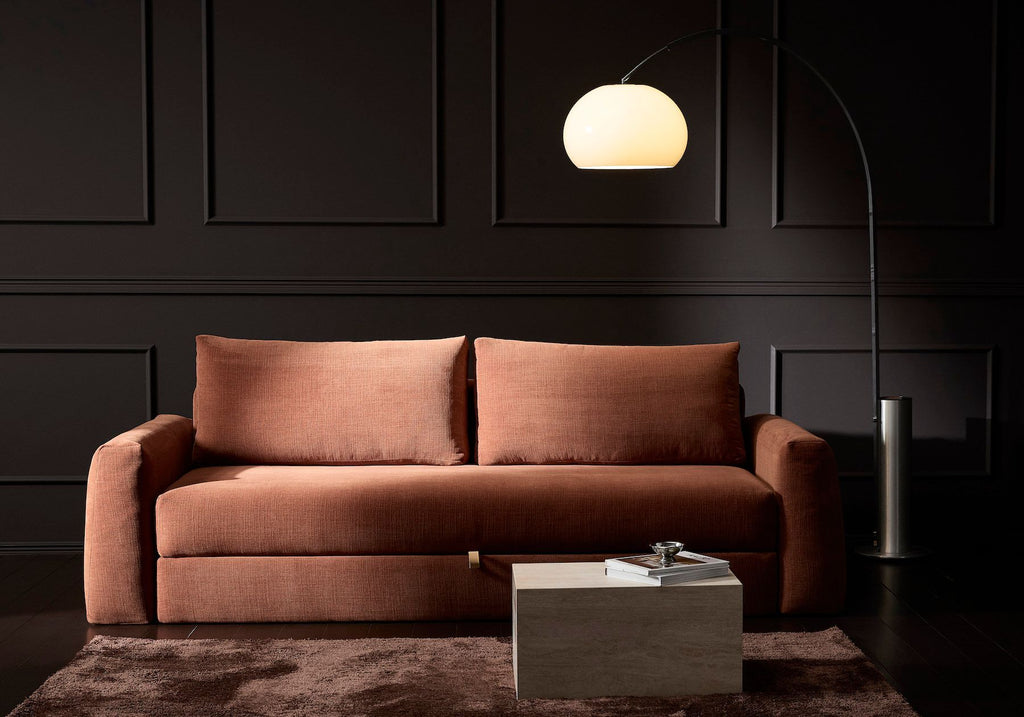 Divano letto matrimoniale con braccioli Cone - 412 Esina Rust Orange