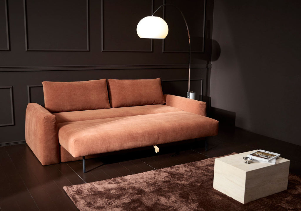 Divano letto matrimoniale con braccioli Cone - 412 Esina Rust Orange