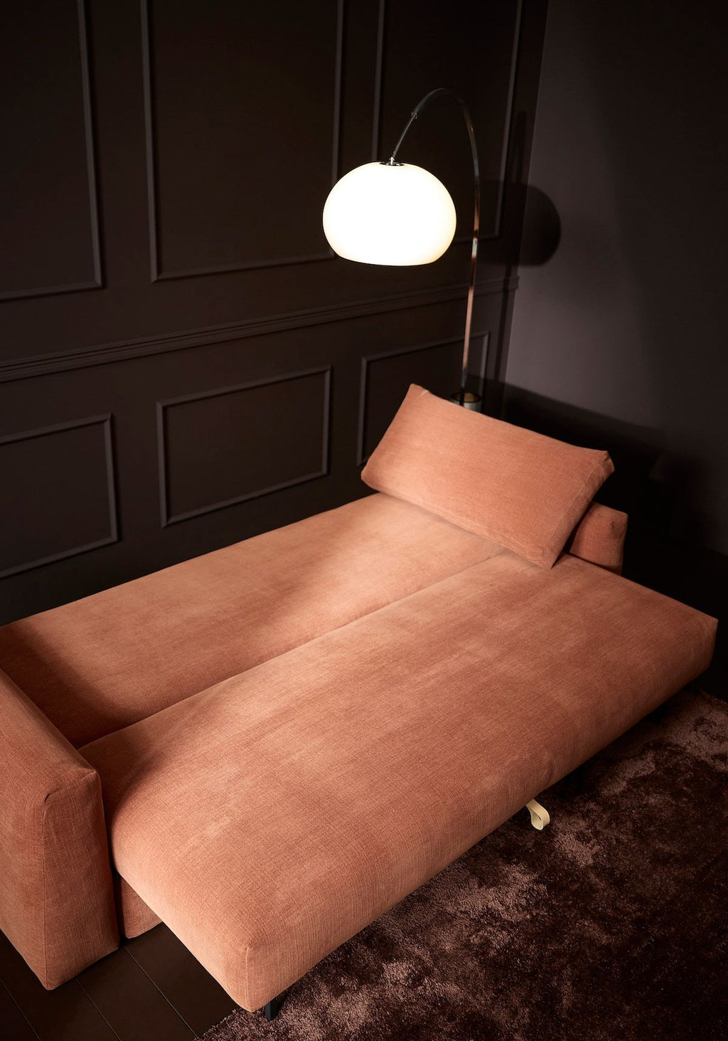 Divano letto matrimoniale con braccioli Cone - 412 Esina Rust Orange