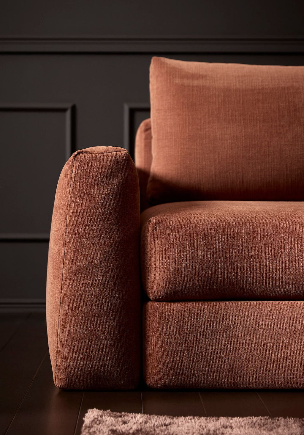 Divano letto matrimoniale con braccioli Cone - 412 Esina Rust Orange