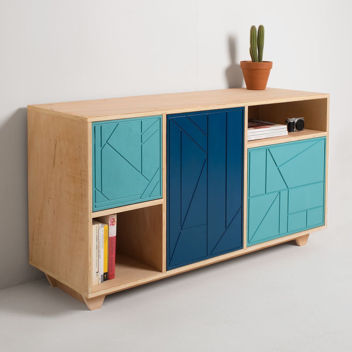 Madia moderna in legno Geometric