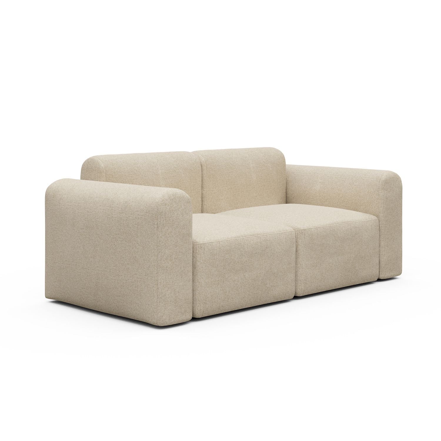 Divano a due posti con braccioli Rund - Casone 496 Natural Beige