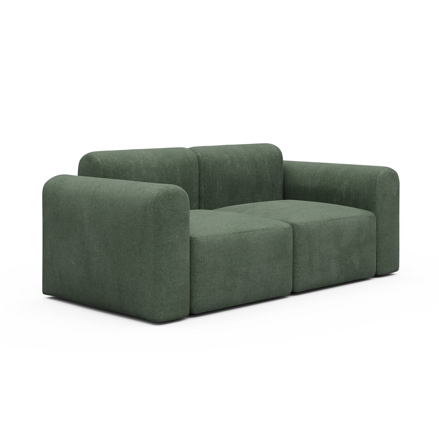 Divano a due posti con braccioli Rund - Casone 498 Forest Green