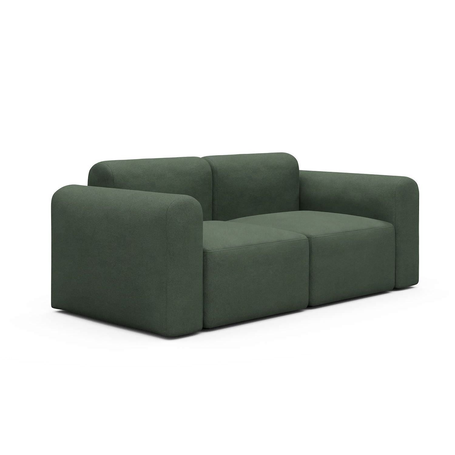 Divano a due posti con braccioli Rund - Cura 769 Saga Green