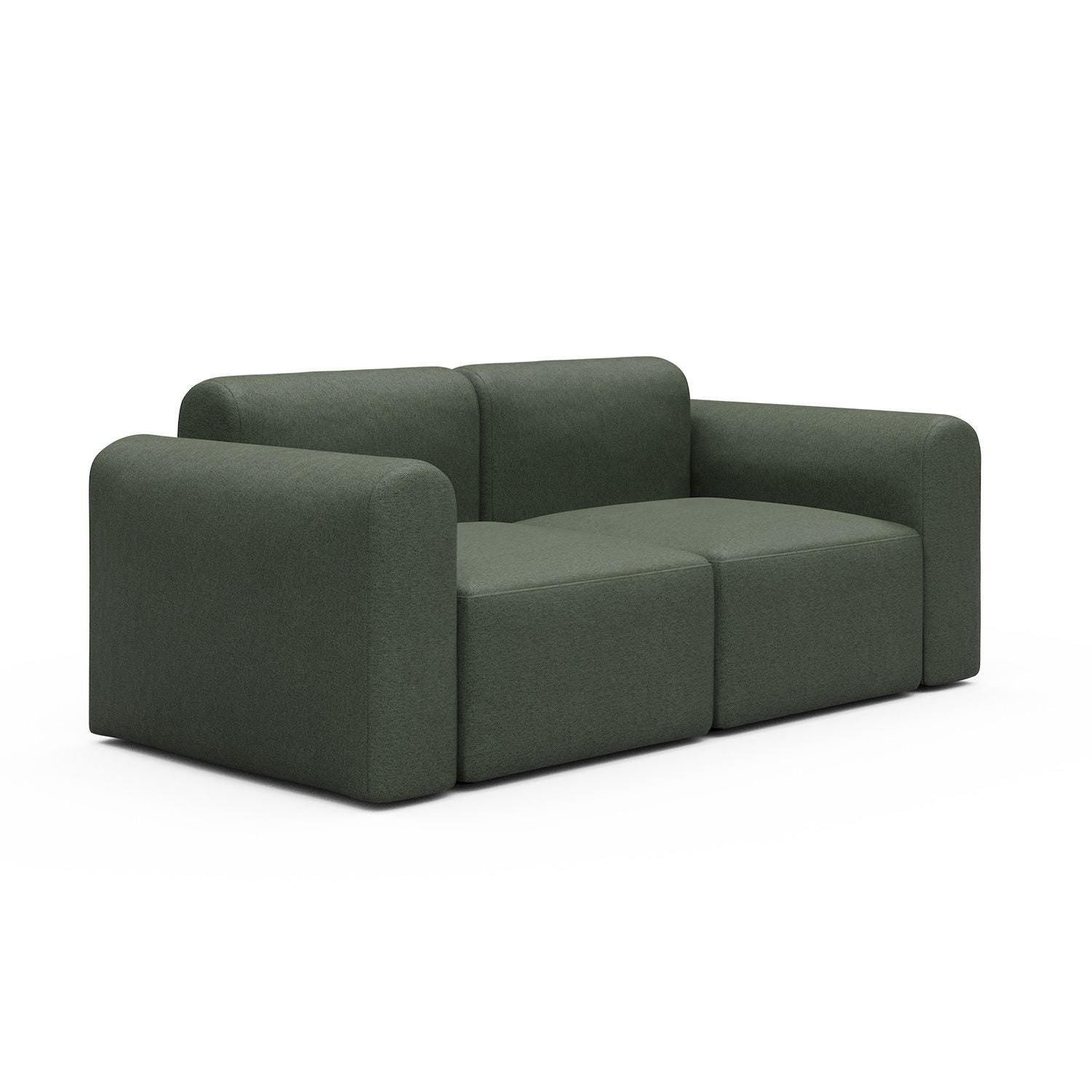 Divano a due posti con braccioli Rund - Denari 488 Forest Green