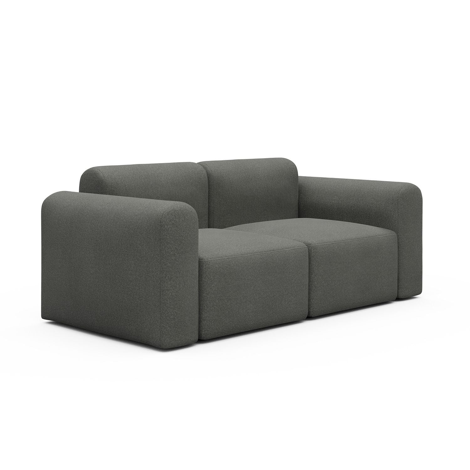 Divano a due posti con braccioli Rund - Mahoga 852 Seal Grey