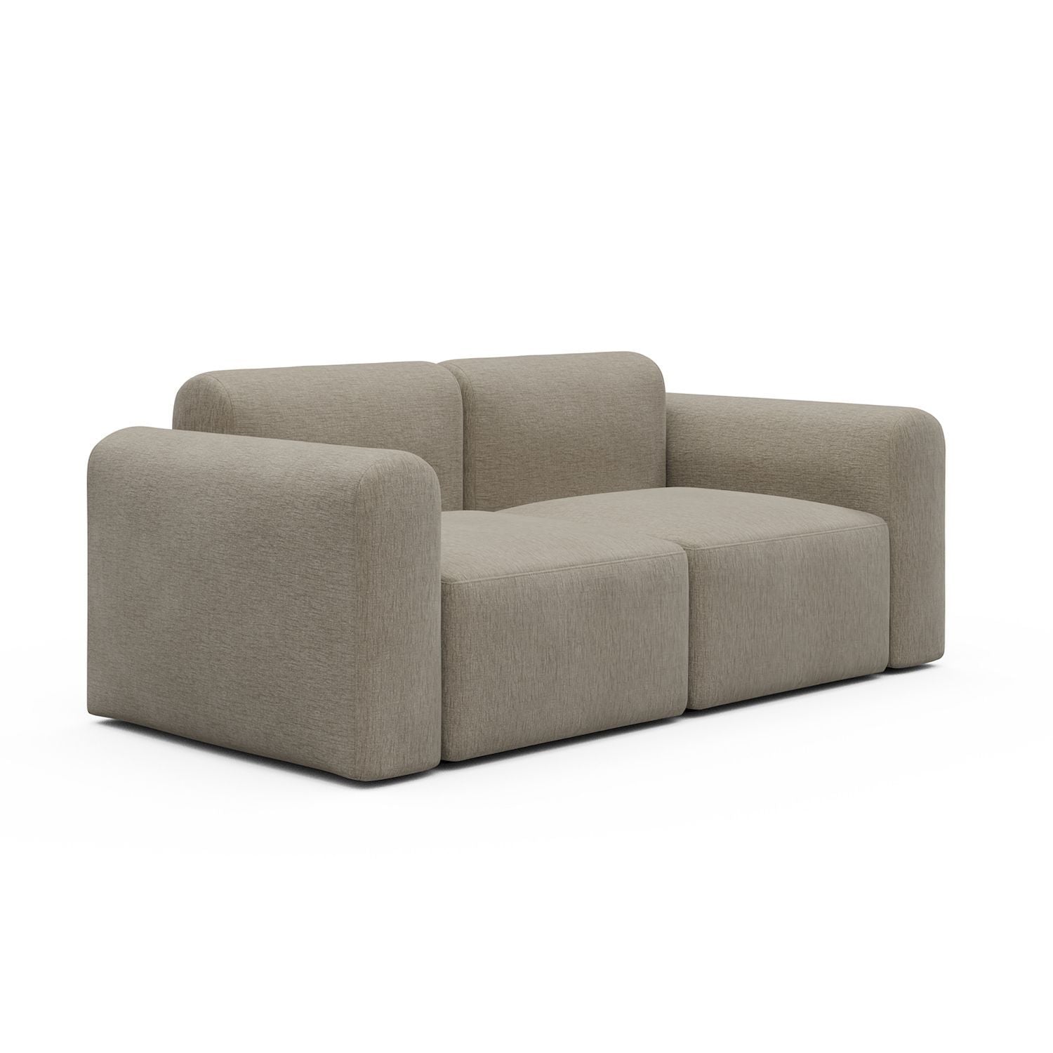 Divano a due posti con braccioli Rund - Smooth 810 Smooth Beige