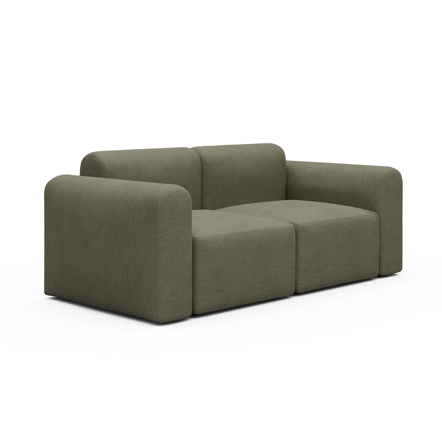 Divano a due posti con braccioli Rund - Vivus 575 Dusty Olive