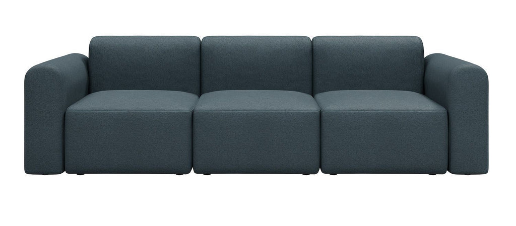 Divano a tre posti con braccioli Rund A3L - Denari 489 Royal Blue