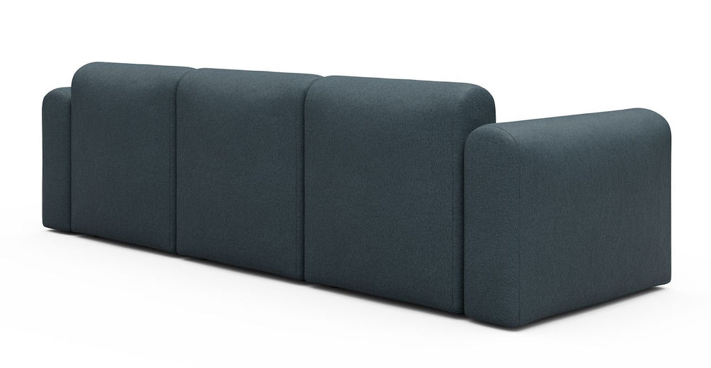 Divano a tre posti con braccioli Rund A3L - Denari 489 Royal Blue