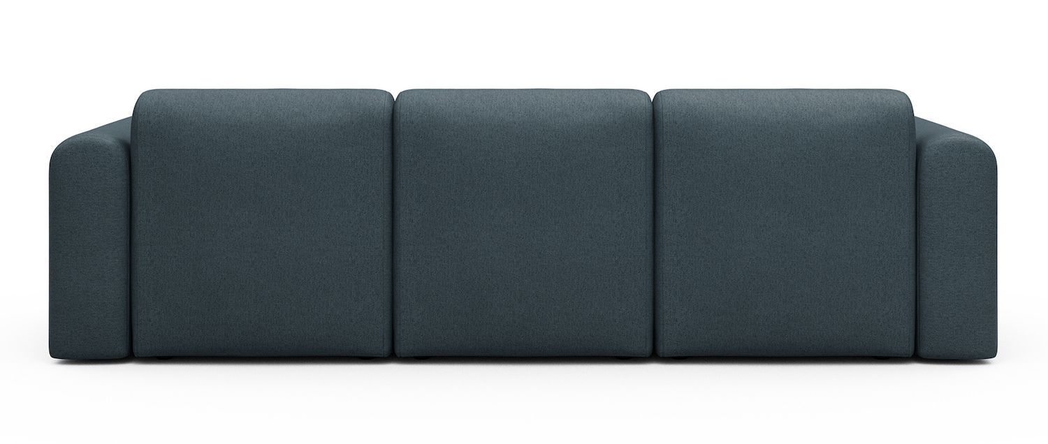 Divano a tre posti con braccioli Rund A3L - Denari 489 Royal Blue