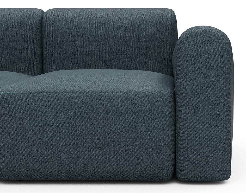 Divano a tre posti con braccioli Rund A3L - Denari 489 Royal Blue