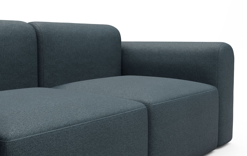 Divano a tre posti con braccioli Rund A3L - Denari 489 Royal Blue