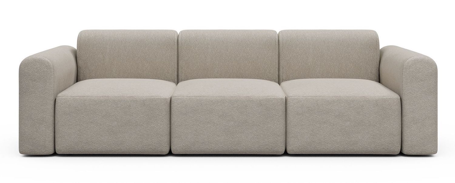 Divano a tre posti con braccioli Rund A3L - Aivi 816 Lace Beige