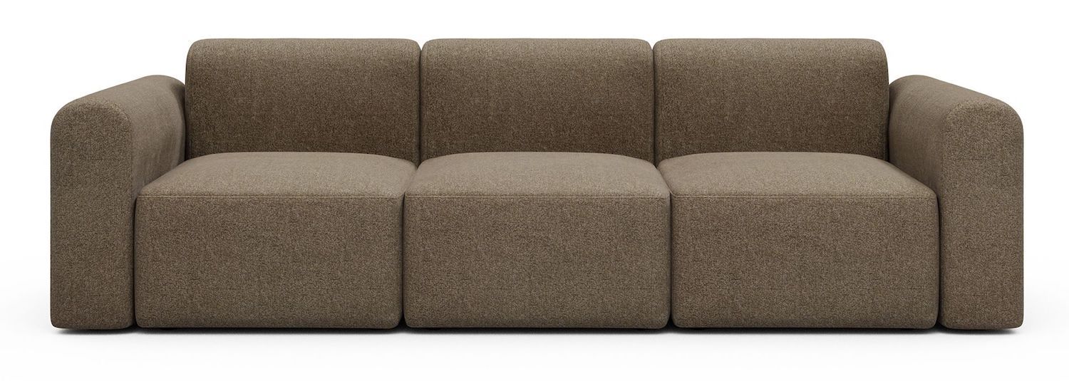 Divano a tre posti con braccioli Rund A3L - Aivi 817 Khaki Brown