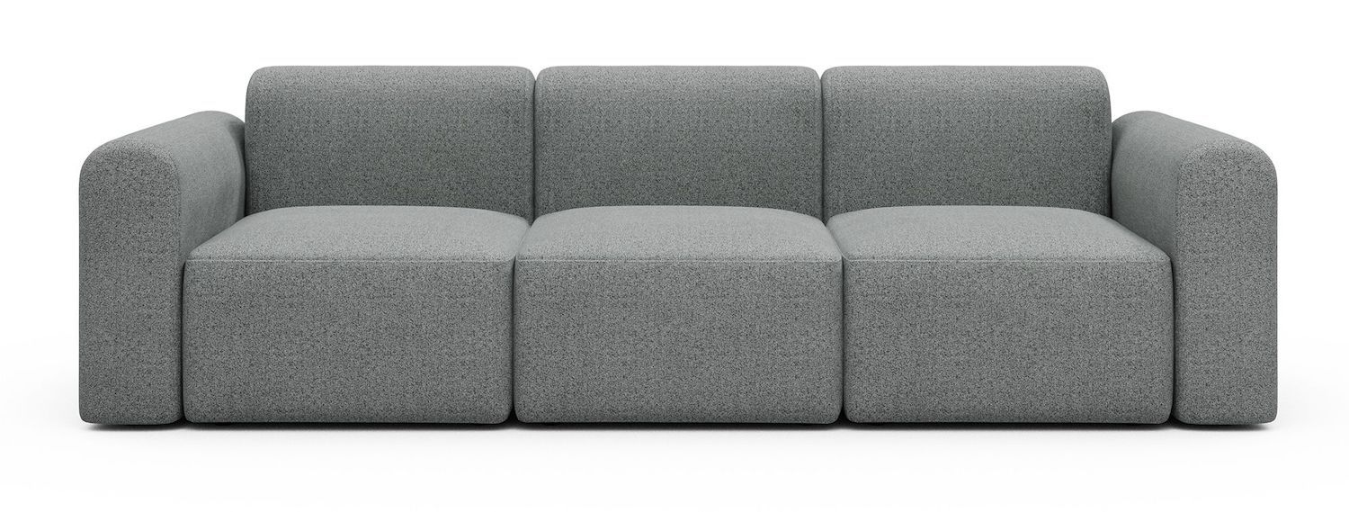 Divano a tre posti con braccioli Rund A3L - Aivi 819 Gravel Grey