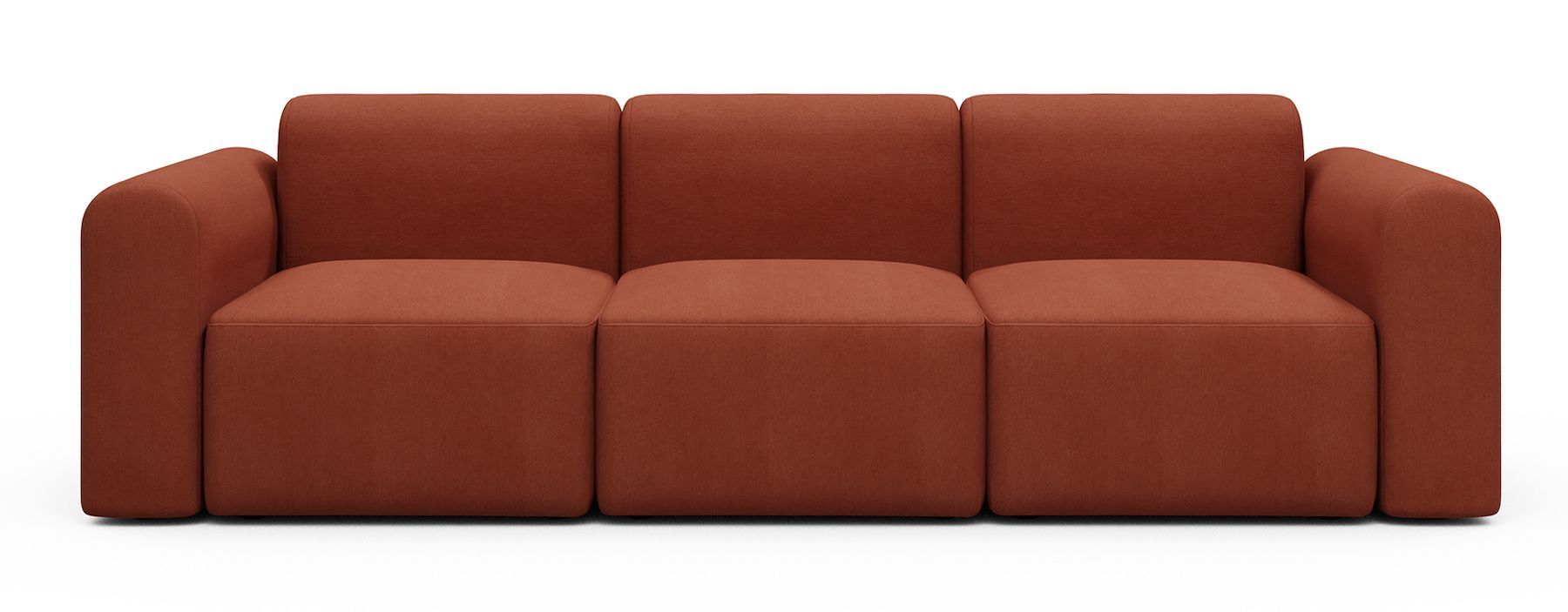 Divano a tre posti con braccioli Rund A3L - Argus 581 Rust
