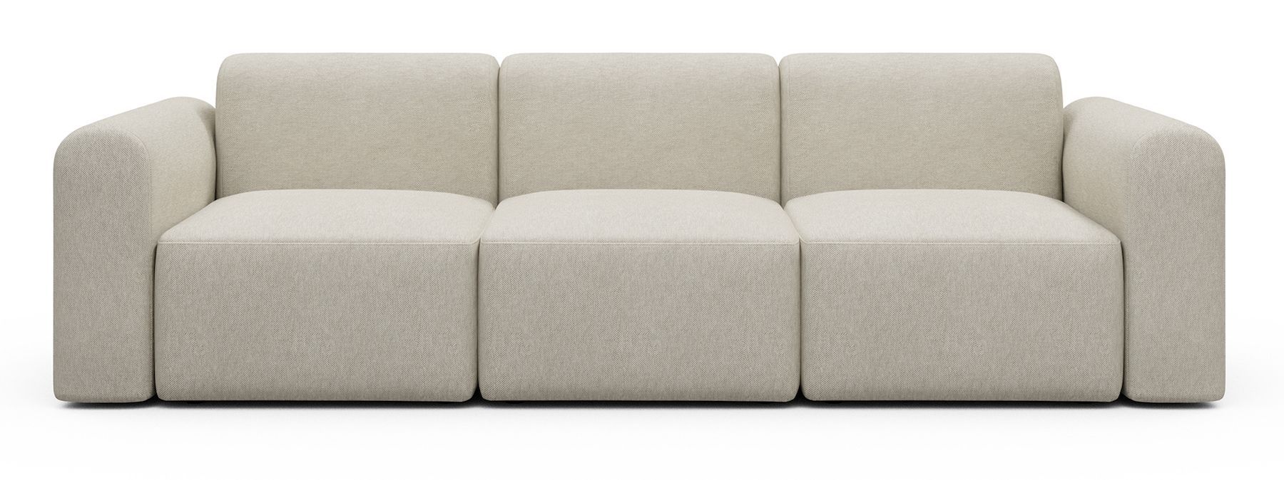 Divano a tre posti con braccioli Rund A3L - Argus 584 Natural