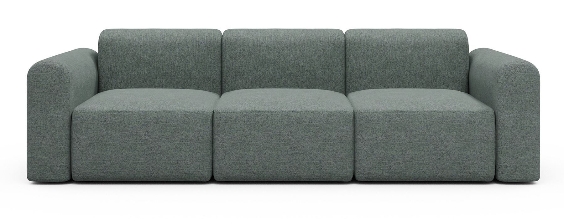 Divano a tre posti con braccioli Rund A3L - Carreno 770 Cielo Blue