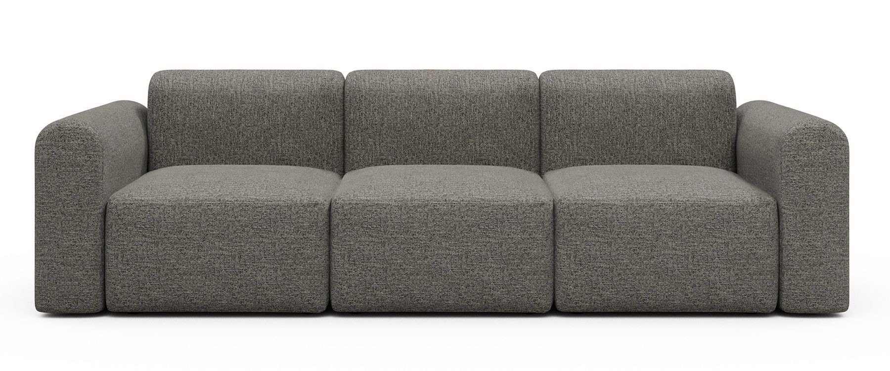 Divano a tre posti con braccioli Rund A3L - Carreno 771 Sepia Brown