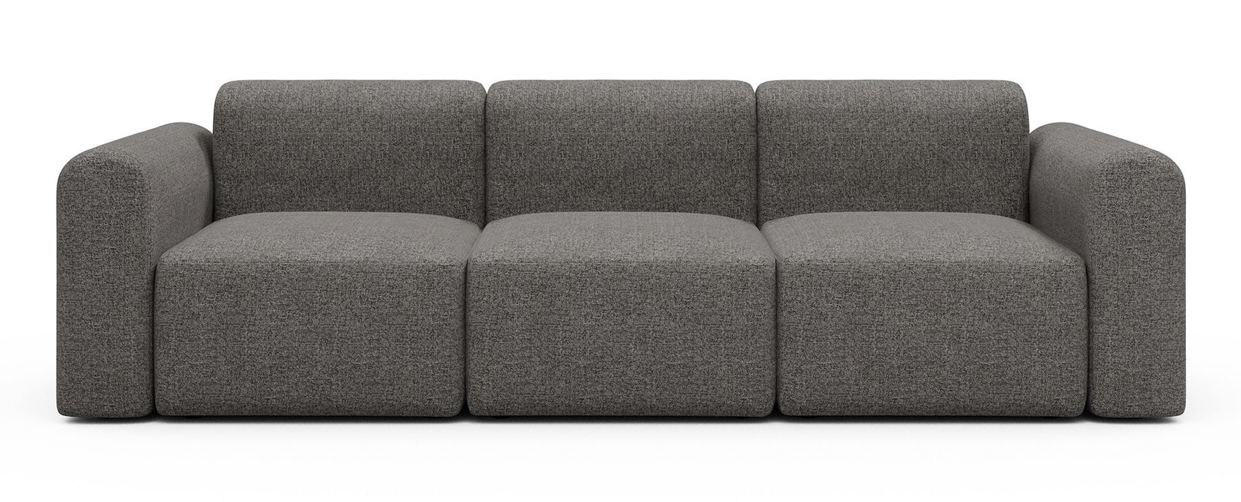 Divano a tre posti con braccioli Rund A3L - Carreno 772 Salt & Pepper