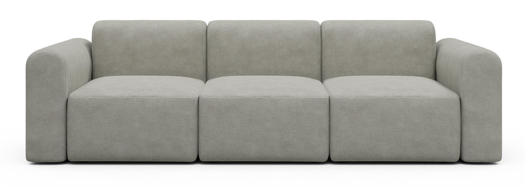 Divano a tre posti con braccioli Rund A3L -Carreno 773 Moon Stone White