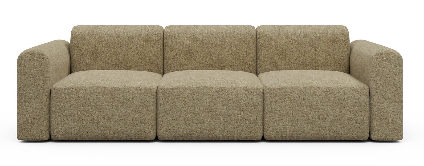 Divano a tre posti con braccioli Rund A3L - Carreno 774 Sicilian Yellow