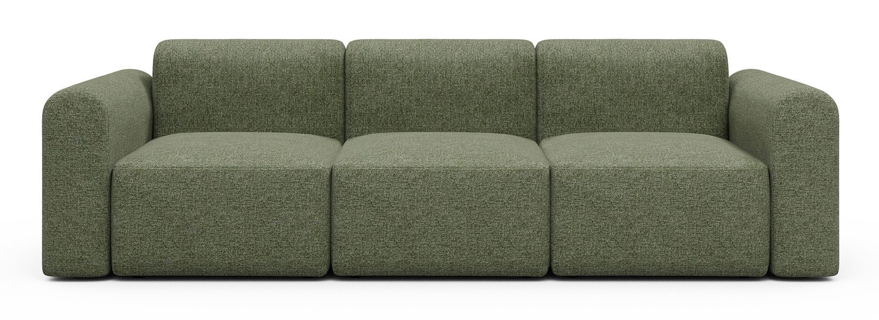 Divano a tre posti con braccioli Rund A3L - Carreno 775 Vivid Green