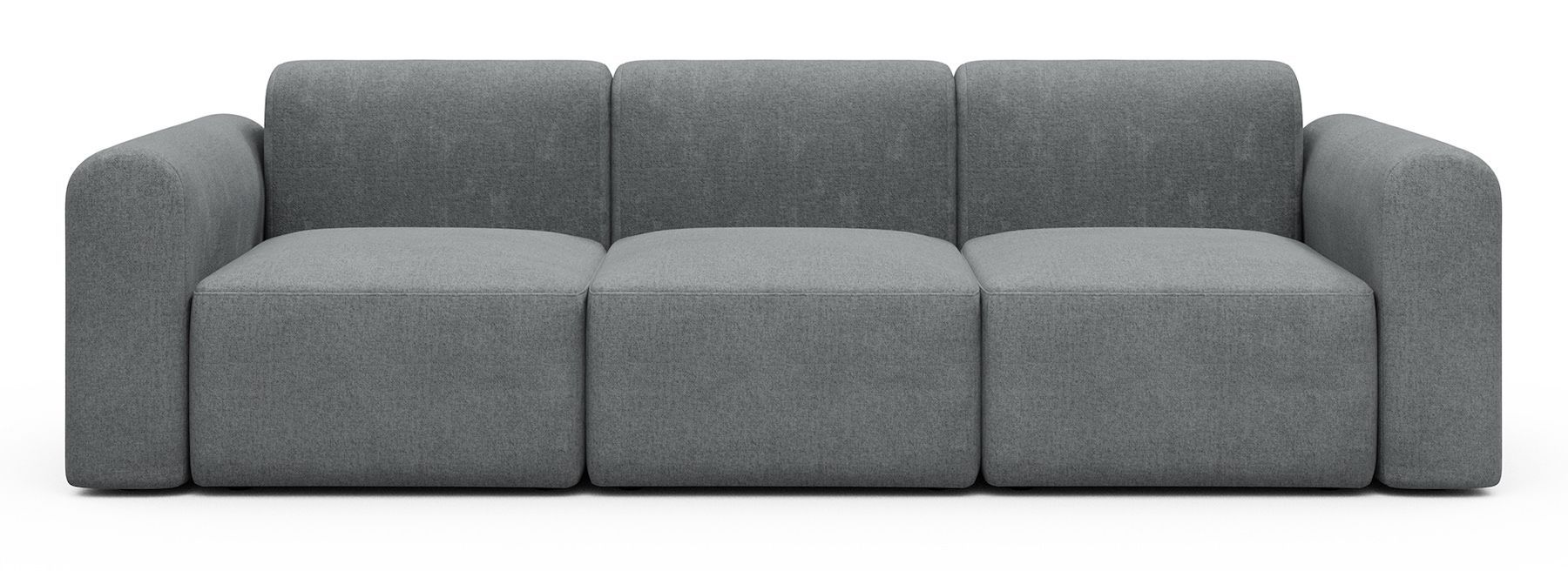 Divano a tre posti con braccioli Rund A3L - Casone 495 Gravel Grey