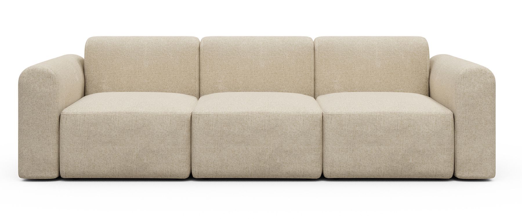 Divano a tre posti con braccioli Rund A3L - Casone 496 Natural Beige