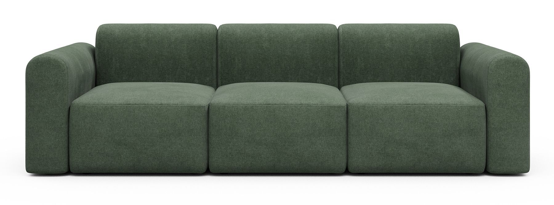 Divano a tre posti con braccioli Rund A3L - Casone 498 Forest Green