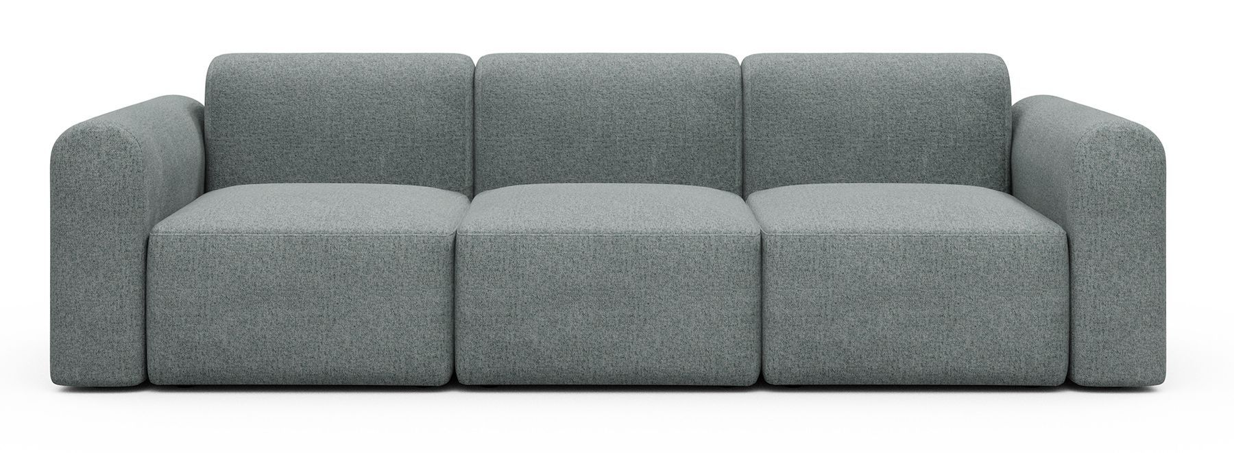 Divano a tre posti con braccioli Rund A3L - Casone 499 Light mixed Green