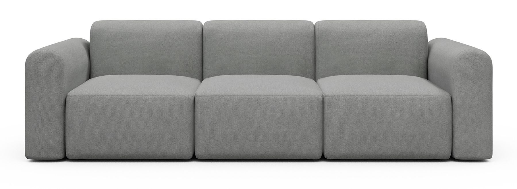 Divano a tre posti con braccioli Rund A3L - Cura 764 Sand Grey