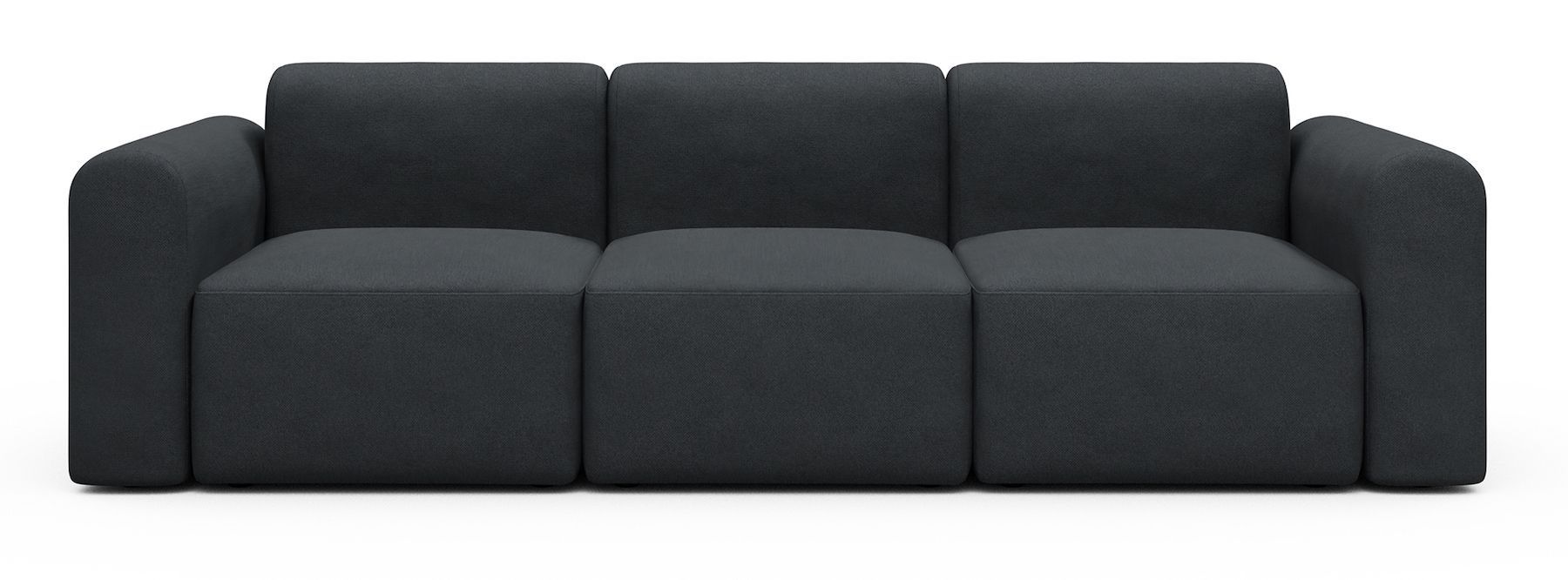 Divano a tre posti con braccioli Rund A3L - Cura 766 Anthracite