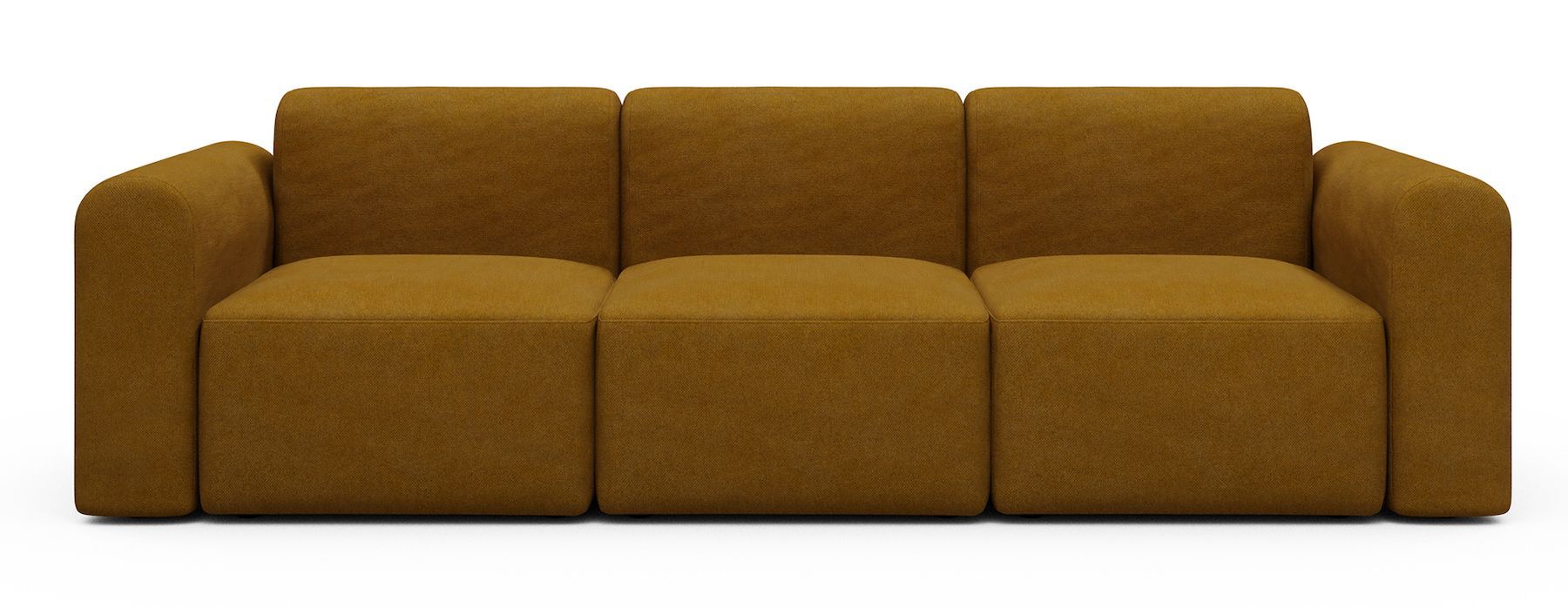 Divano a tre posti con braccioli Rund A3L - Cura 767 Apricot