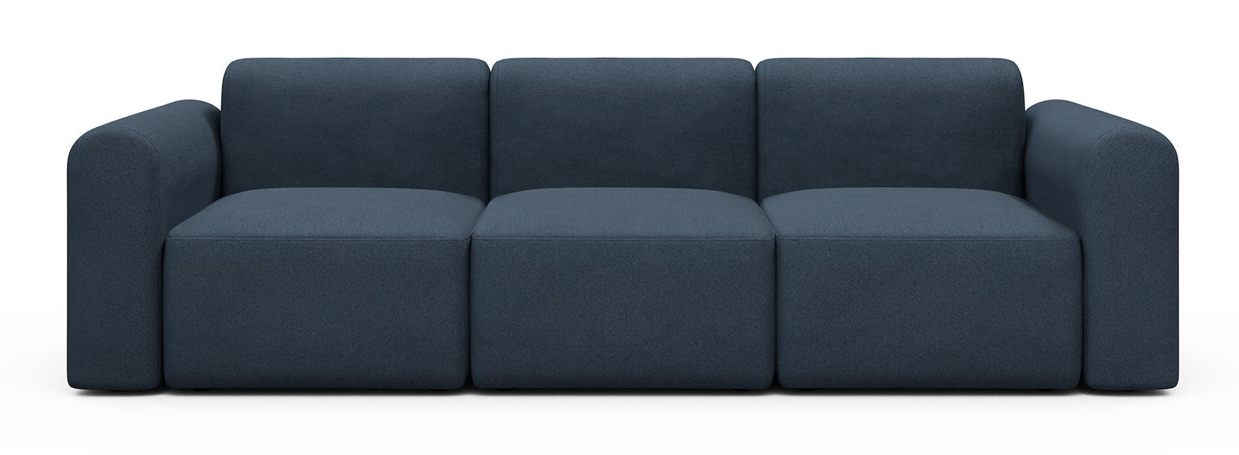 Divano a tre posti con braccioli Rund A3L - Cura 768 Oxford Blue