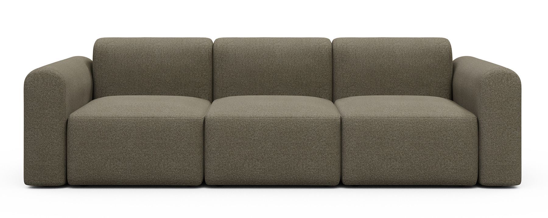 Divano a tre posti con braccioli Rund A3L - Mahoga 850 Caramel Grey