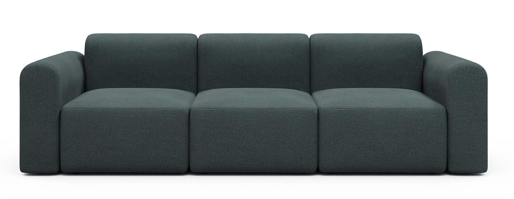 Divano a tre posti con braccioli Rund A3L - Mahoga 851 Dark Blue