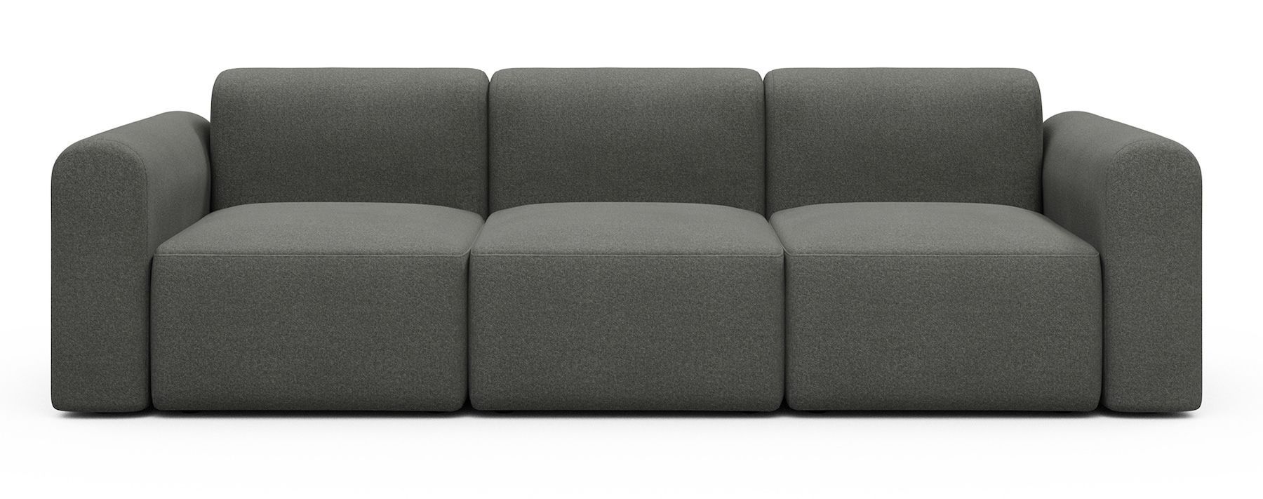 Divano a tre posti con braccioli Rund A3L - Mahoga 852 Seal Grey